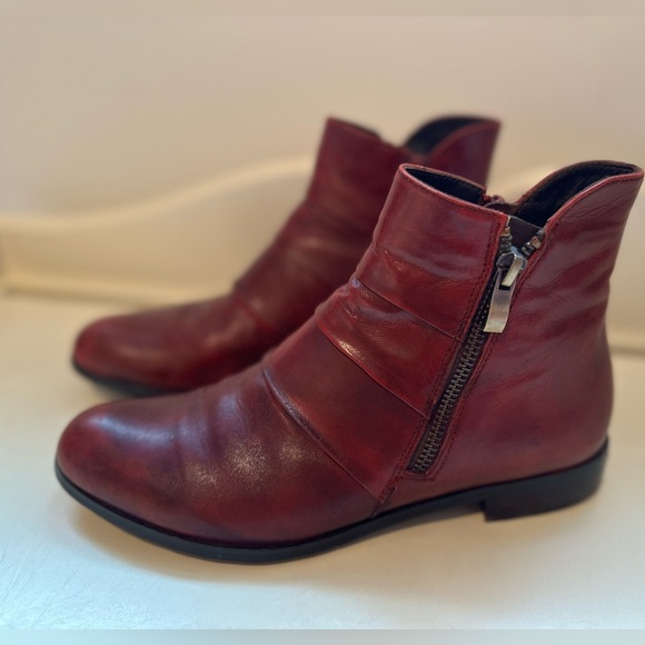 Canal Grande two tone Burgundy Ankle booties Size 38 Piera Shoes - Picture 6 of 11